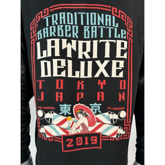 Layrite Deluxe Traditional Barber Battle Hoodie 2019 Tokyo Japan Black Cotton/Po - Picture 6 of 16